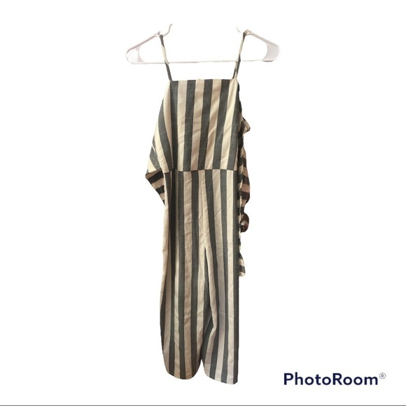 GB Girls Striped Sleeveless Spaghetti Strap Wide-Leg Jumpsuit - Picture 1 of 8